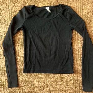 Black long sleeve ribbed Tee organic cotton from Pact